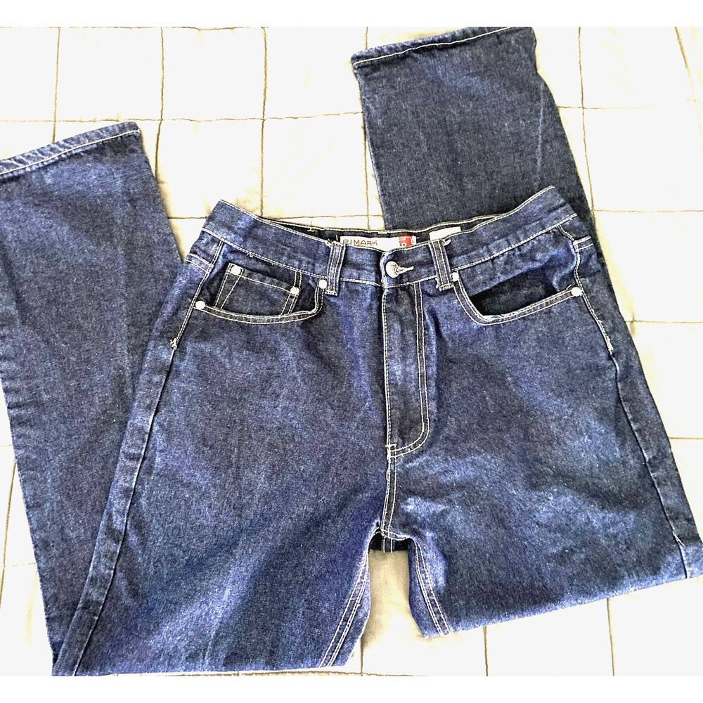 PJ Mark Dark Blue Denim Jeans 36x34 Straight Leg Tall Man Jeans Skater Workwear
